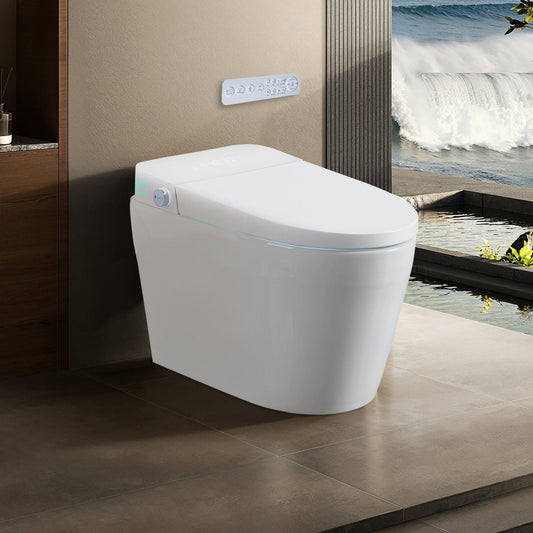 Tankless Smart Toilet With Bidet Built In, One-piece Bidet Toilet Seat, Auto Flush, Auto Open/Close, Heated Seat, Warm Water and Dry