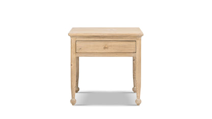 Balqis 26" Reclaimed Pine Wood Side Table, Heritage Light Natural Brown