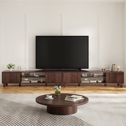 Modern TV Stand for Up to 70'' TVs, Large Media Console with Storage & Open Shelves, Stylish Entertainment Center for Living Room