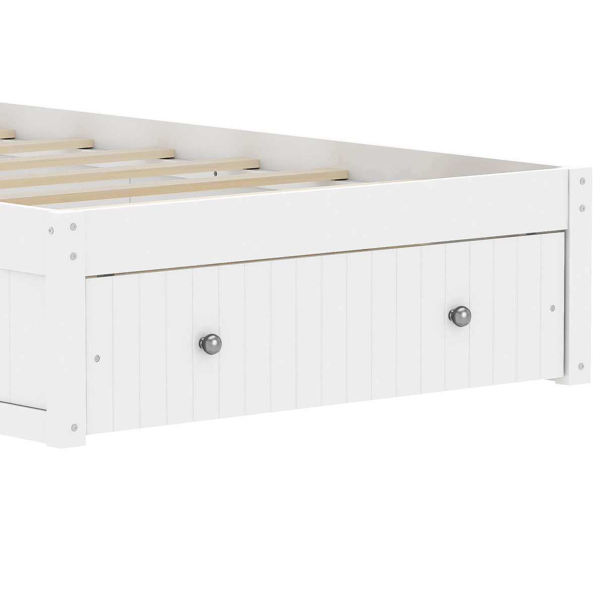 Twin Modern Platform Bed with Integrated Desk and Storage, Wood Bed Frame with wide Headboard, Footboard Drawers & Side Shelves, Multifunctional Space Saving Bedroom Furniture for Teen and Kids, White
