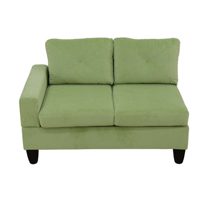 95.5 x 75 Inches Width Apple Green Modular L-Shaped Sectional Sofa 6-Seater 4-Piece Massa Flannel  Fabric Couch with Chaise