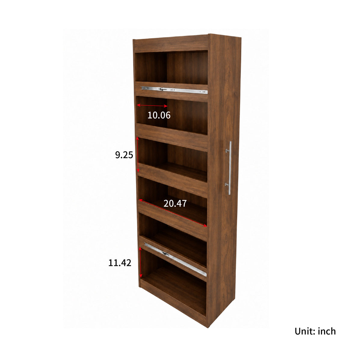 66.93 in Tall Kitchen Pantry Cabinet, Freestanding Kitchen Storage Cabinet  with multi-functional pull-out multi-tier storage shelfhelves , Tall Food Pantry Cupboard with Door