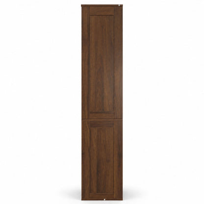 Tall Narrow Storage Cabinet, Wooden Freestanding Bookshelf with Doors & drawer, Slim Display Bookcase for Living Room, Bedroom, Home Office