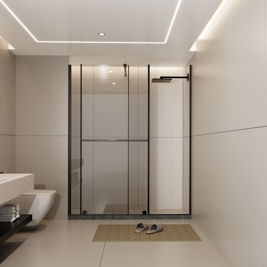 Glass Shower Door, 30 - 60 in.W x 72 in.H Shower Sliding Door Walk-in Shower Screen Dual Usage