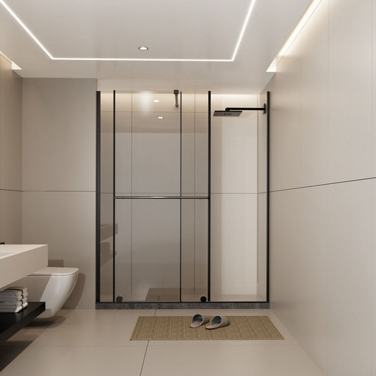 Glass Shower Door, 30 - 60 in.W x 72 in.H Shower Sliding Door Walk-in Shower Screen Dual Usage