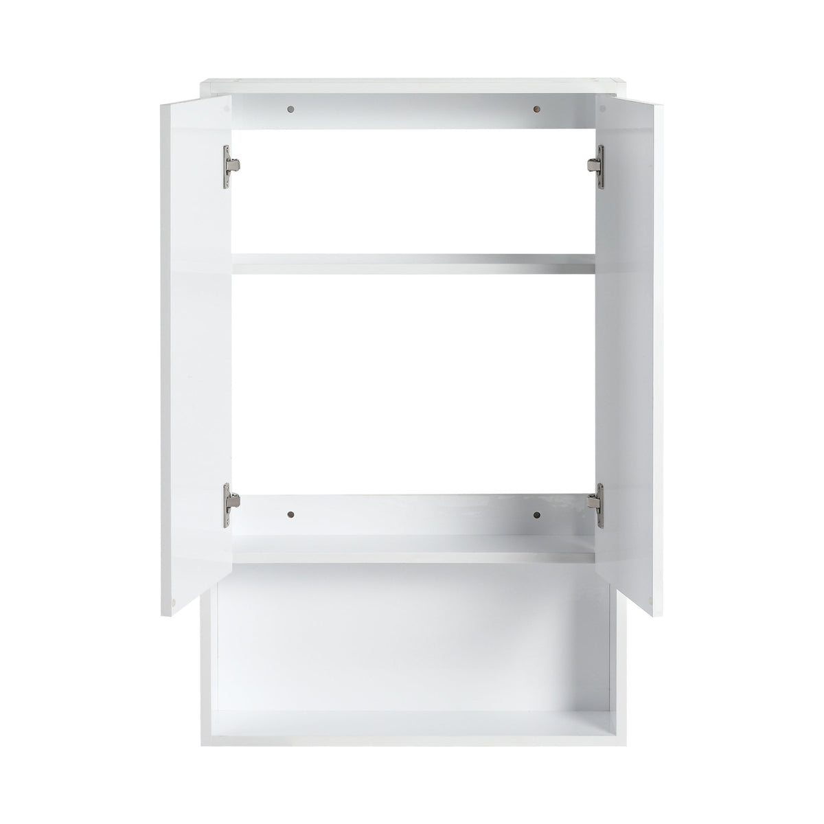 24" Bathroom Wall Cabinet, Soft Close Doors, Float Mounting Design,Glossy White,(KD-Packing)