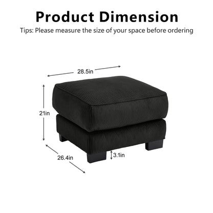 Ottoman Corduroy -Black
