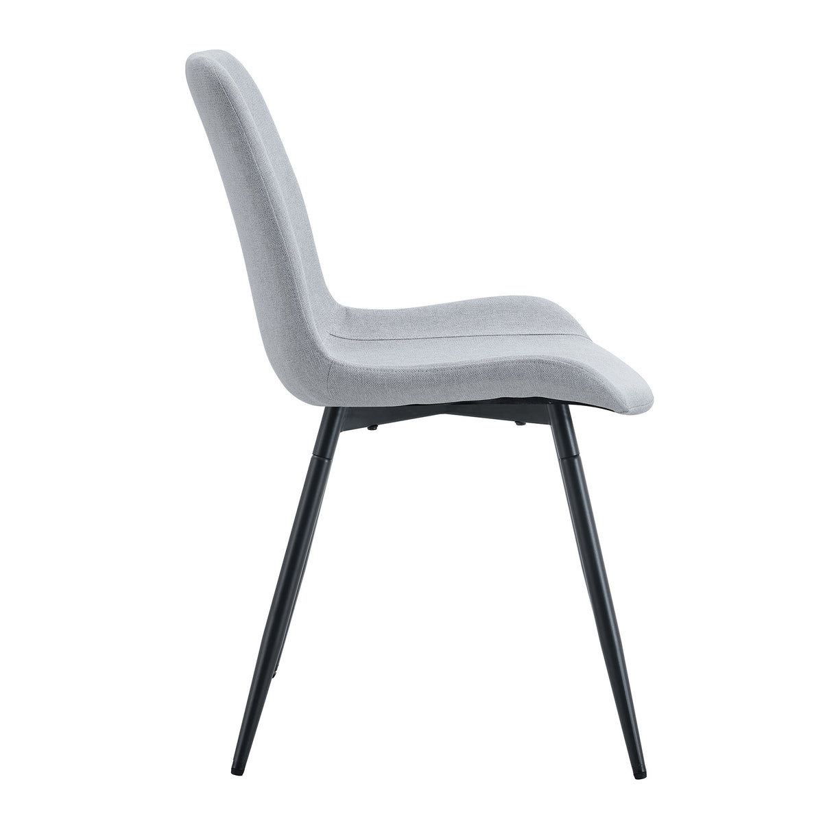 Comfortable Linen-Cotton Dining Chair Set - Four Pieces in Light Gray.Integrated Seat and Backrest, Linen-Cotton Material