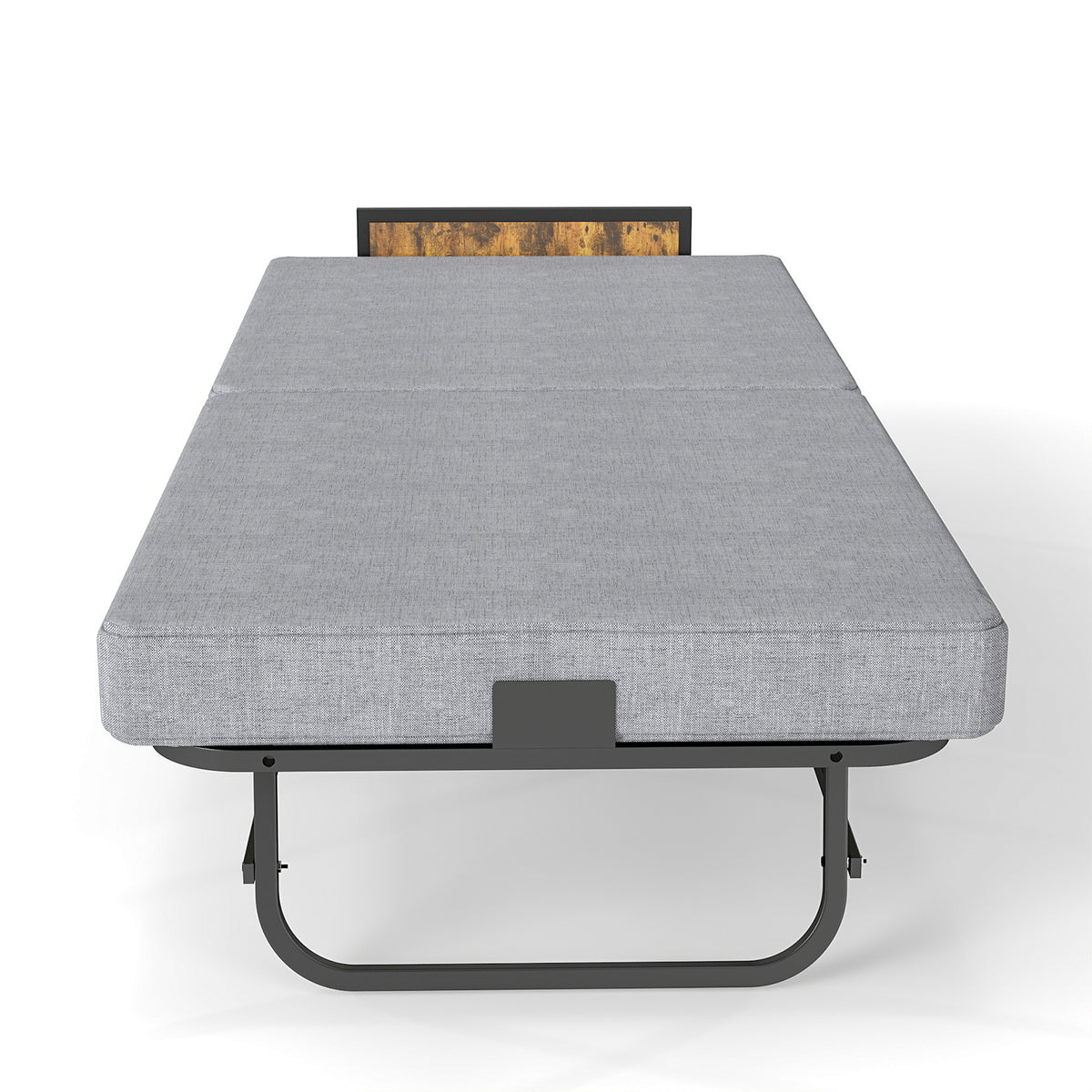 78"×31" Folding Bed with Headboard & USB Charging Station, 3" Memory Foam Rollaway Bed with Storage Pocket, Heavy-Duty Portable Guest Bed on Wheels, Ideal for Guests, Office Naps & Camping