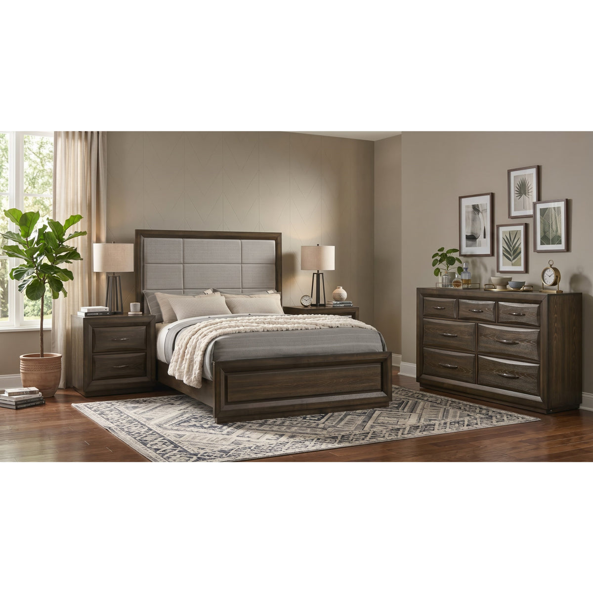 Archer Dark Oak Queen 4-Piece Bedroom Set