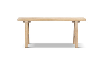 Linden 47" Solid Reclaimed Elm Wood Bench, Light Natural Brown