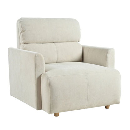 Oversized Chair w/Storage Ottoman, Wide Accent Armchair Chair for Living Room, Modern Lounge Chair, Upholstered Mid-Century Reading Chair, Comfy Living Room Chair, Deep Seat Sofa Couch(Beige Gray)