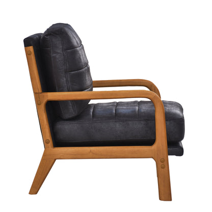 Foil fabric wood armchair