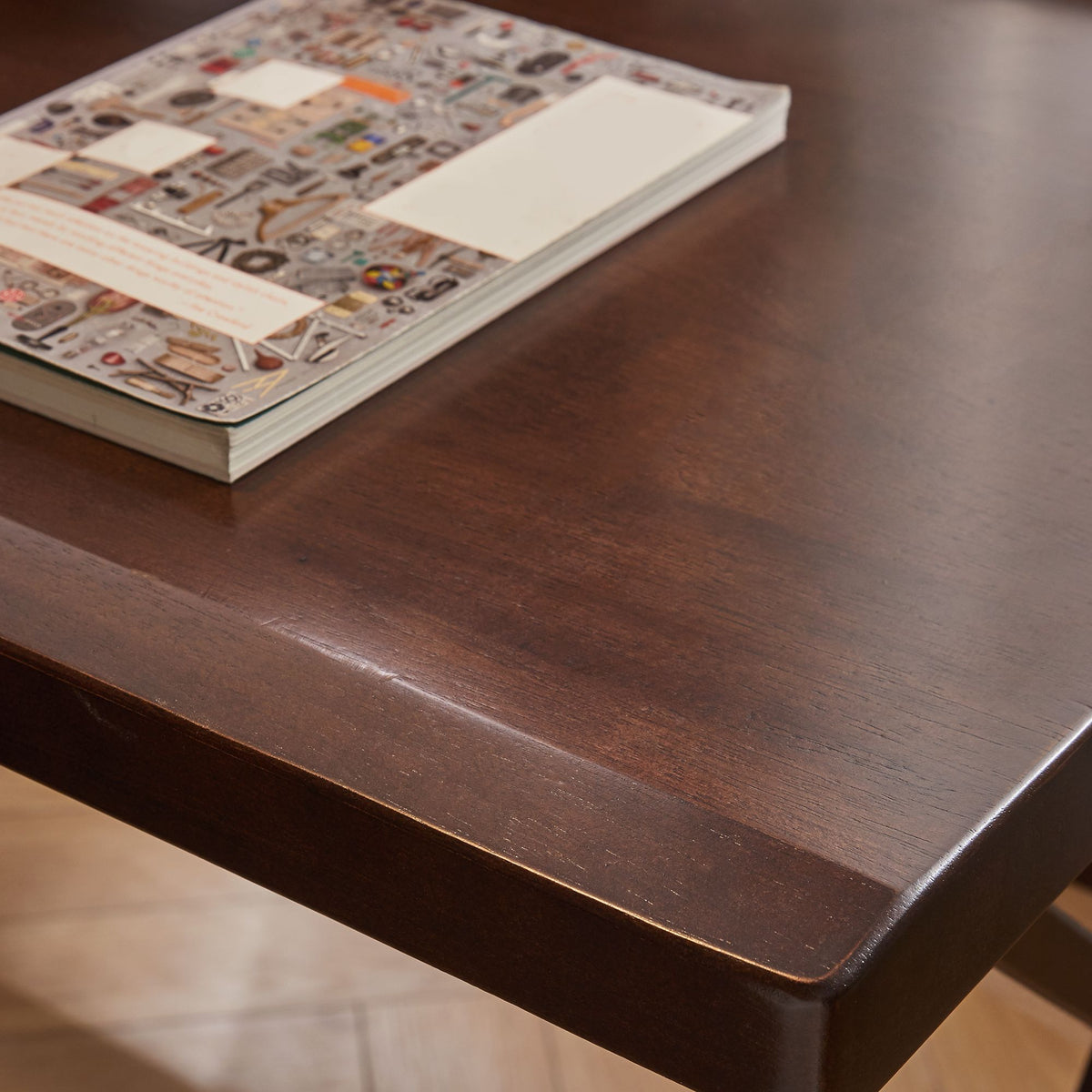 Solid Wood 55.1-Inch Extra Long Desk,Thickened Desk,Two Person Double Desk for Home Office, Wooden Long Computer Desk,Writing Table for Office, Walnut