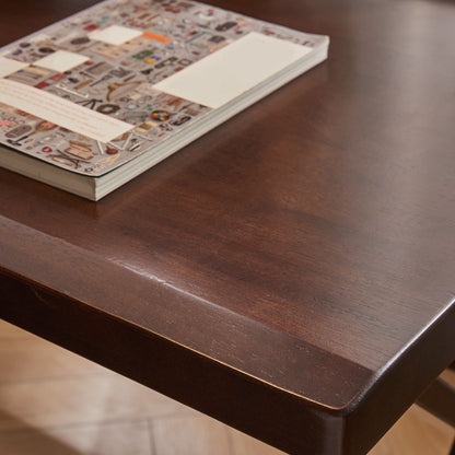Solid Wood 55.1-Inch Extra Long Desk,Thickened Desk,Two Person Double Desk for Home Office, Wooden Long Computer Desk,Writing Table for Office, Walnut