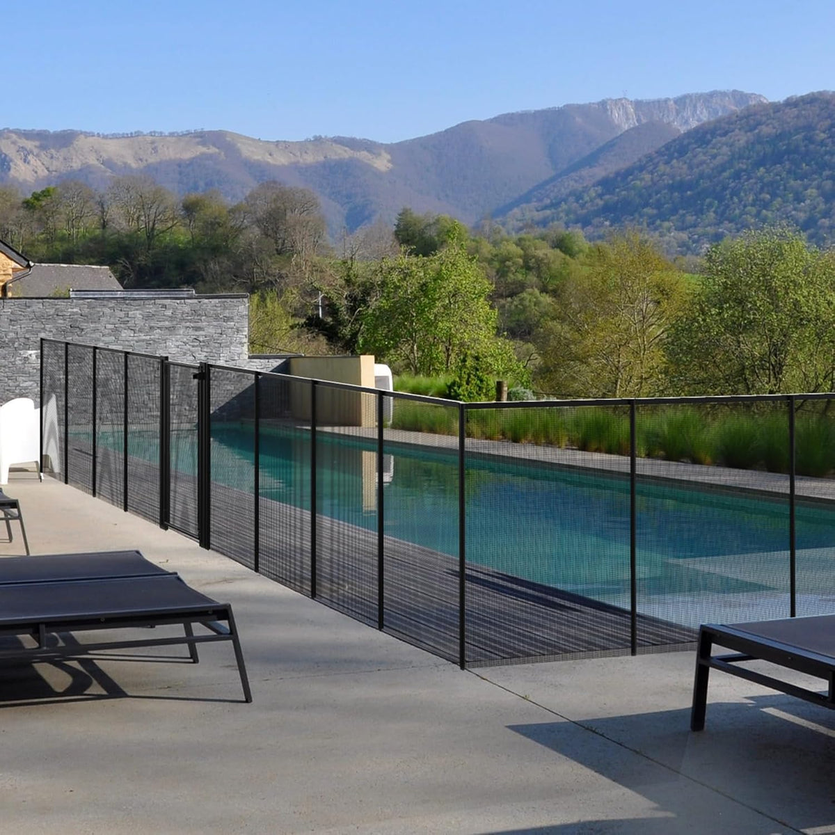 Safety Fence for In Ground Pool,Size:4' x 48',Black