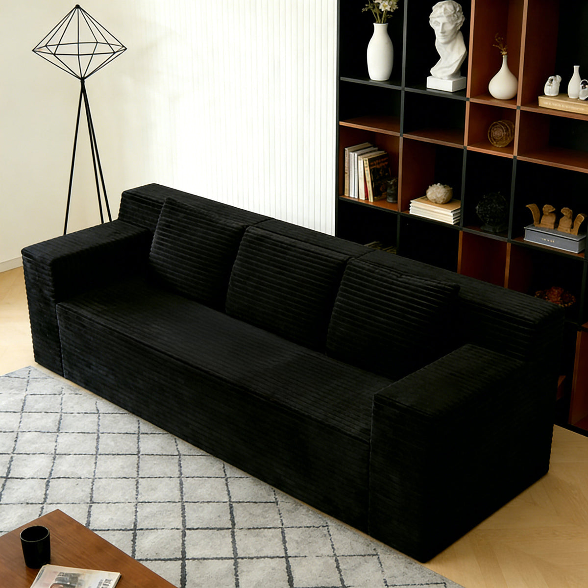 71" 3Setaser Sofa,Corduroy Fabric,Deep Seat Couches,Comfy Loveseat Sofa,No Assembly,1pcs for Living room, Bedroom,Conference room ,Apartment