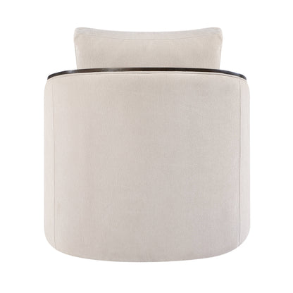 Lenora Beige Chenille Accent Chair w/Swivel