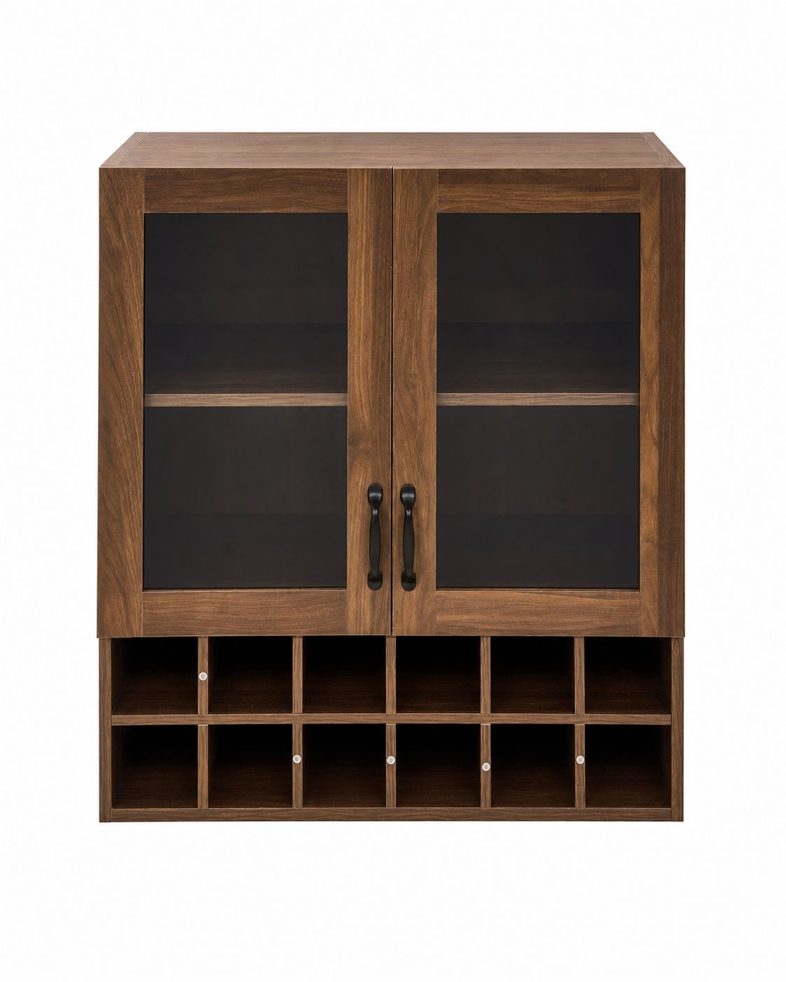 Wall-Mounted Wine Cabinet with Glass Doors, Hanging Wine Rack Storage Cabinet for Home Kitchen Dining Room