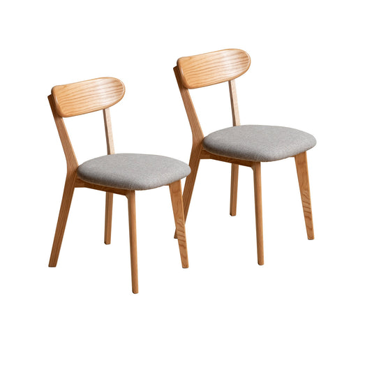 (Set of 2 pcs) Dining Chair Wooden FAS Grade Oak Natural Wood Made in North America 100% Dirt-free Wood Chair Solid Chair Table Chair