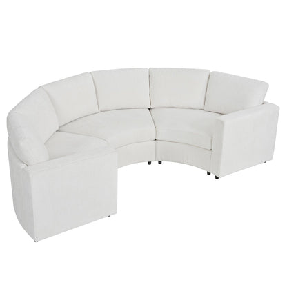 109.4'' Curved Modular Sectional Sofa, 3 Seat Semi Circular Chenille Couch with Deep Seating, Modern Round Sofa with Soft Upholstery, Contemporary Conversation Sofa for Living Room & Apartment