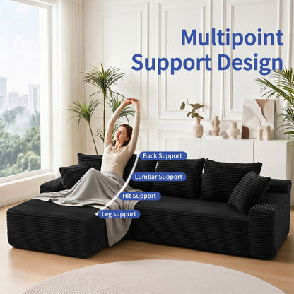 95" Sectional Couches for Living Room Cloud Couch Sofa with L-Shape Upholstered Boneless Couchs Modern Modular Sectional Couch with Chaise