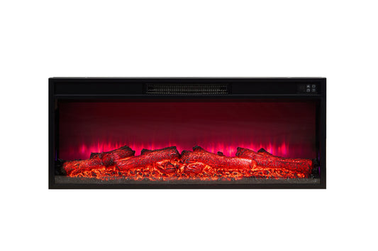 36'' Electric Fireplace Inserts, Recessed & Built in Wall Electric Fireplace Heater with Fire Crackling Sound, Adjustable Top Light & Flame Speed, Overheating Protection, 750/1500W Black