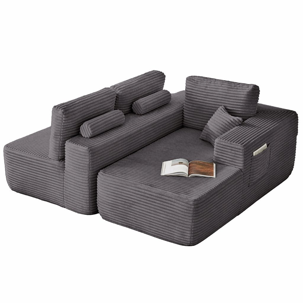 104" Cloud Sectional Sofa with L-Shape Chaise and Side Pockets, Modern Modular Design, Deep Seating, Upholstered Couch – Model W3975S00034