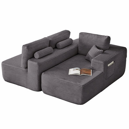 104" Cloud Sectional Sofa with L-Shape Chaise and Side Pockets, Modern Modular Design, Deep Seating, Upholstered Couch – Model W3975S00034