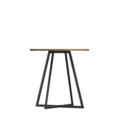 31.5 Inch Round Dining Table, Small Circle Kitchen Table with Metal Black Legs for 2-4 people, Modern Dining Room Table, Brown (only table) – Natural