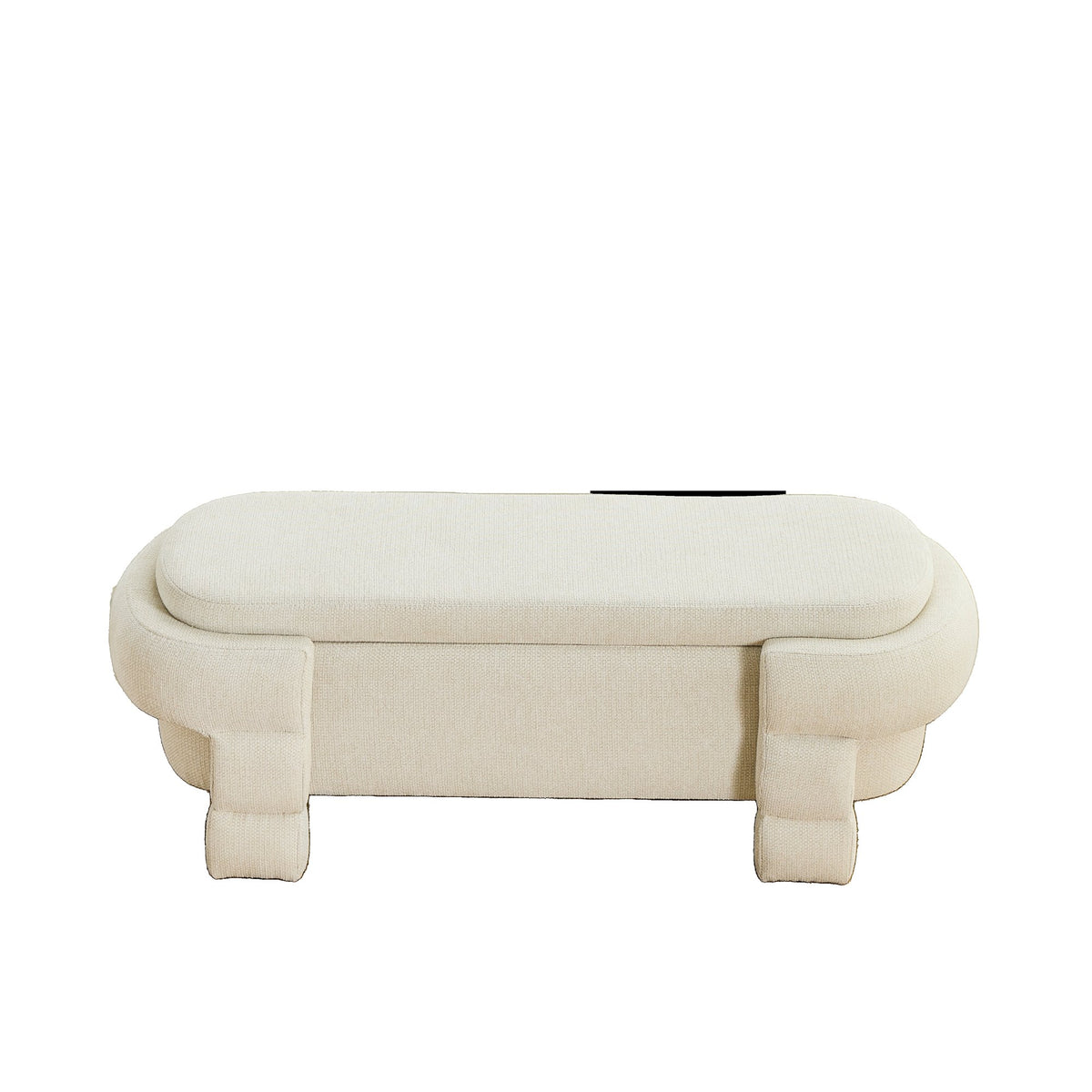 48.8" Ottoman with Storage,Storage Bench,Upholstered Entryway Bench with Seating, End of Bed Ottomans for Living Room, Bedroom, Modern Entryway Benchs,Beige
