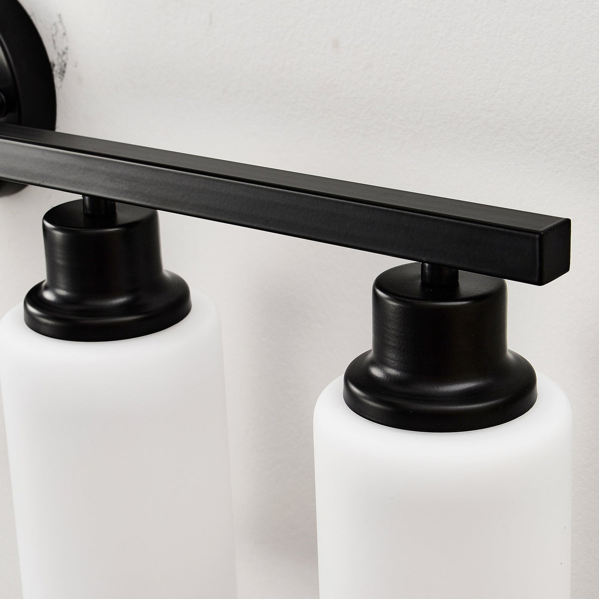 6-Light Matte Black Wall Lamps with White Glass Shades (No Bulbs) Sconce Lighting