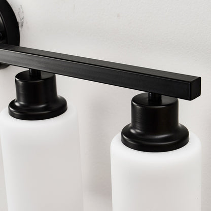 6-Light Matte Black Wall Lamps with White Glass Shades (No Bulbs) Sconce Lighting