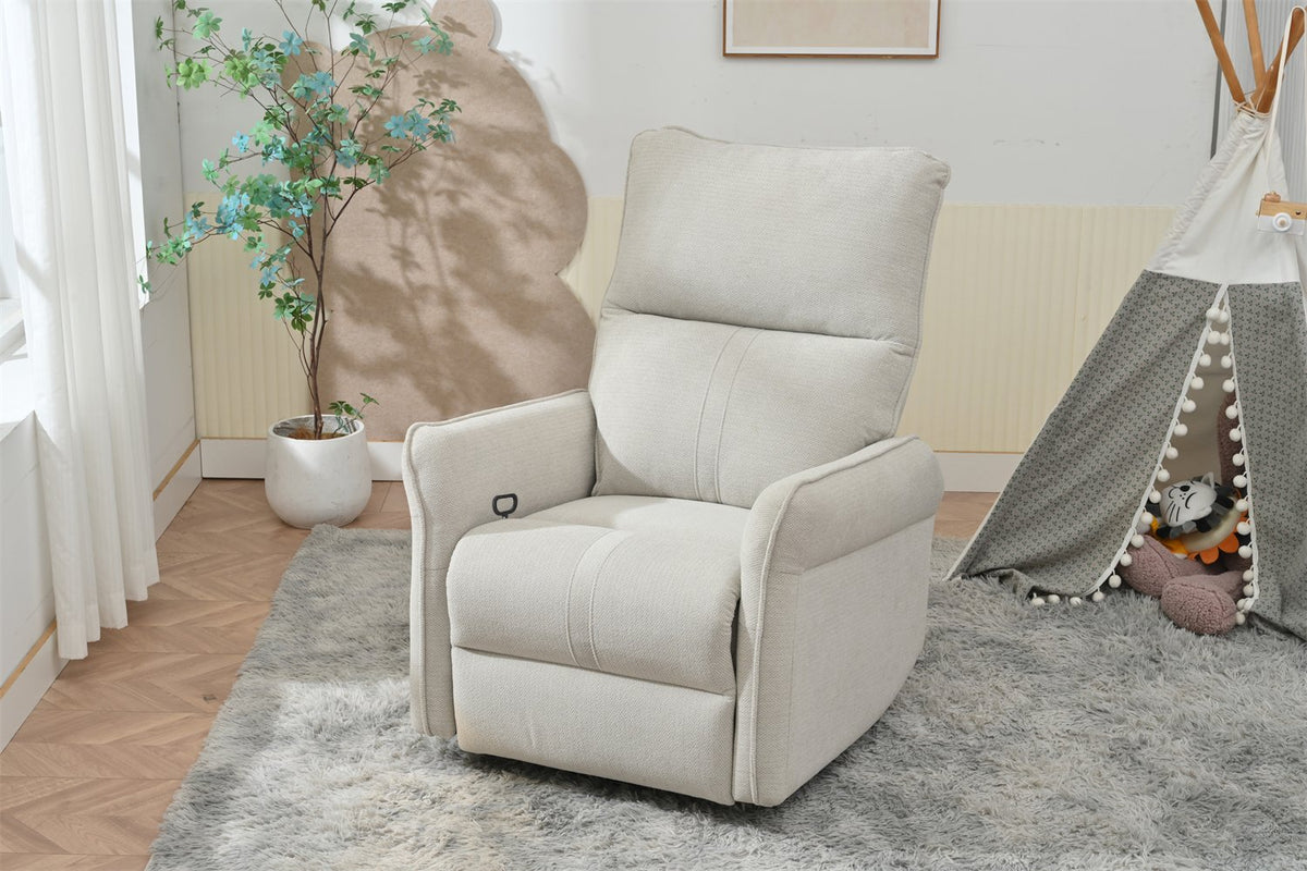 360° Swivel Rocker Recliner Chair, Swivel Nursery Rocking Chair w/Pull Ring, Glider Chair, Modern Rocking Swivel Recliner Chair