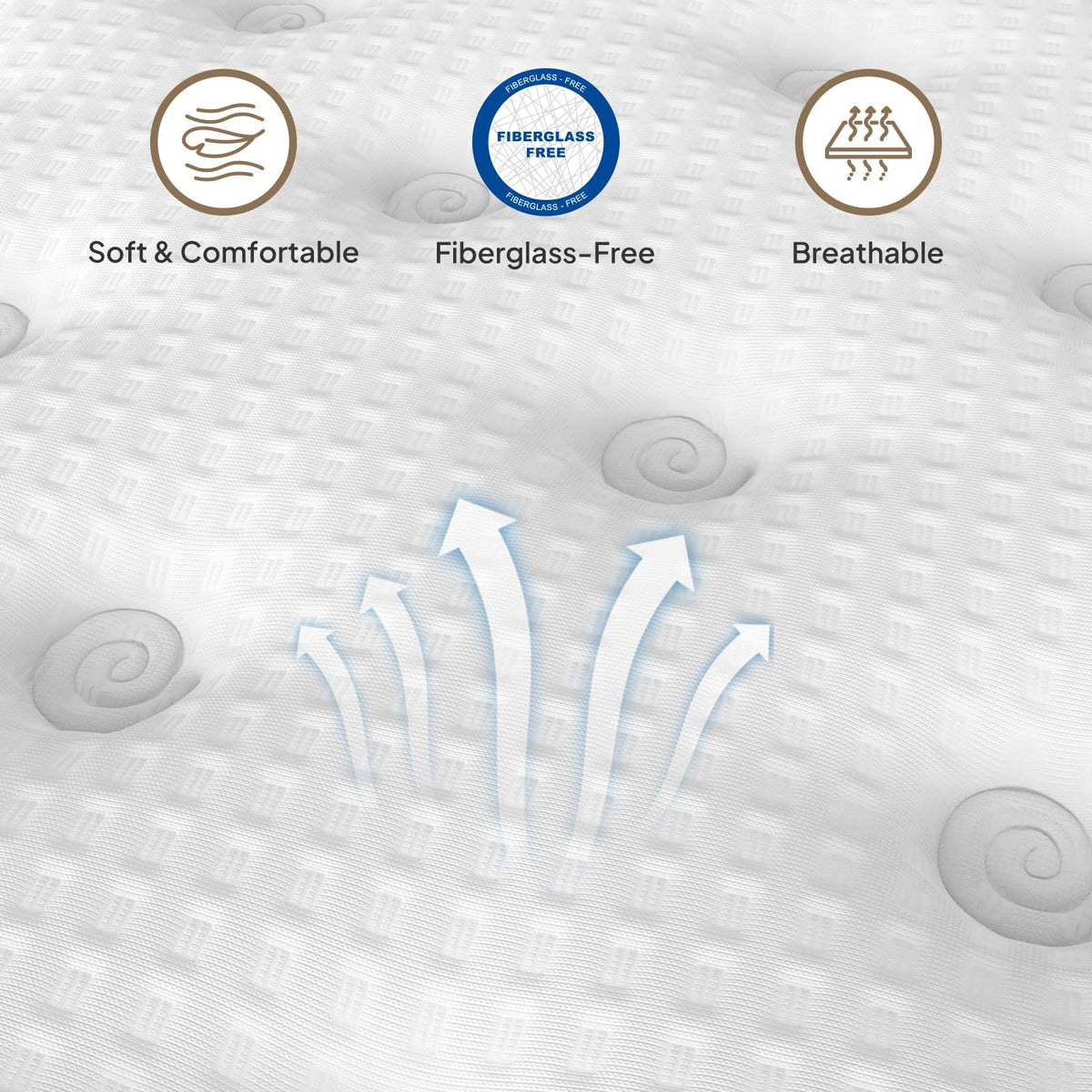 14 Inch King Hybrid Mattress with Independently Encased Springs & Gel Memory Foam, Medium-Firm, Fiberglass-Free, CertiPUR-US Certified, Mattress in a Box