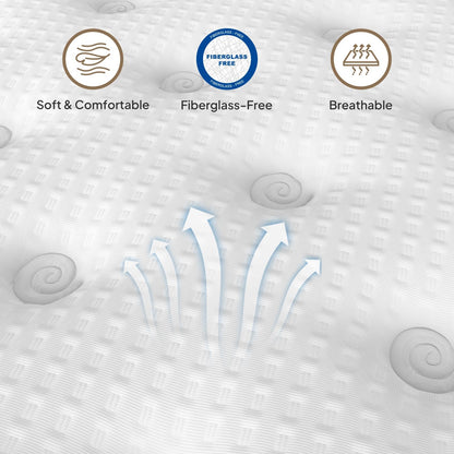 14 Inch King Hybrid Mattress with Independently Encased Springs & Gel Memory Foam, Medium-Firm, Fiberglass-Free, CertiPUR-US Certified, Mattress in a Box