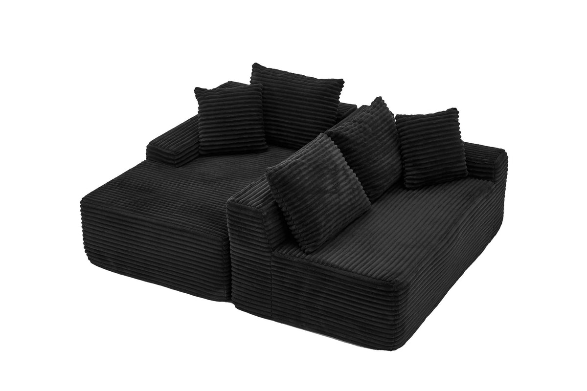 95" Sectional Couches for Living Room Cloud Couch Sofa with L-Shape Upholstered Boneless Couchs Modern Modular Sectional Couch with Chaise