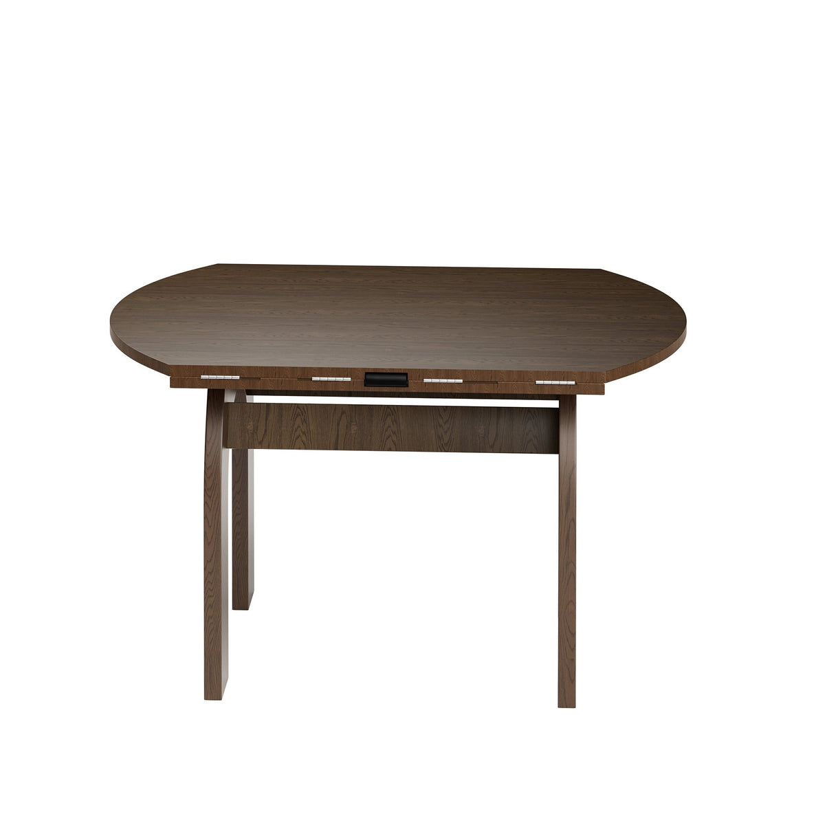51.2" Solid Wood Extendable Dining Table, Converts Oval to Round with Walnut Finish, Sturdy Arch-Shaped Legs & Drop Leaf Design, Farmhouse Kitchen Table for Small Spaces, Easy Assembly