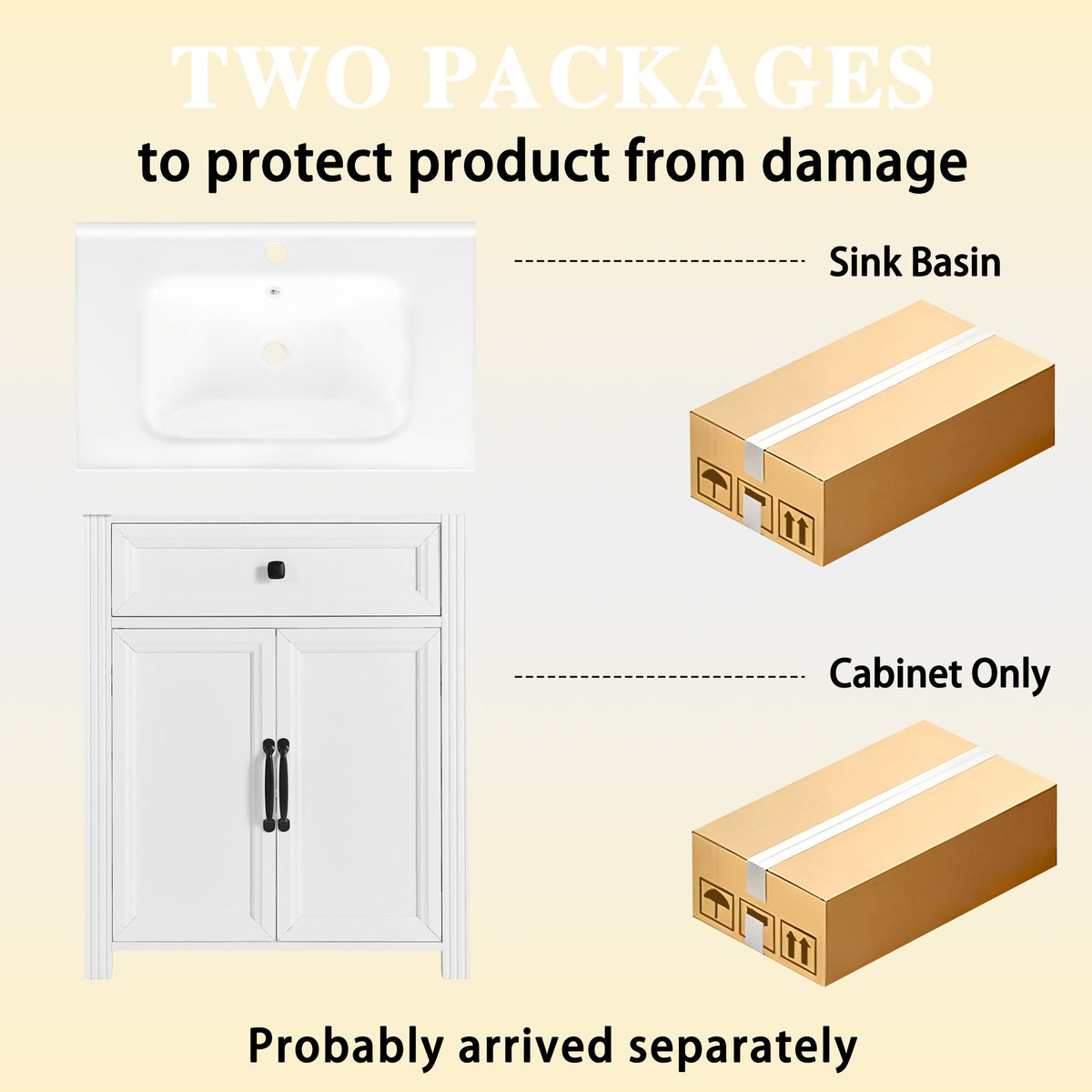 27.8" Modern Bathroom Vanity Set with Reinforced Legs & Painted Surface, Mid-Century Freestanding Bathroom Vanity Sink with Storage, High-end Restroom Vanity Cabinet with Flip-top Drawer&Metal Handles