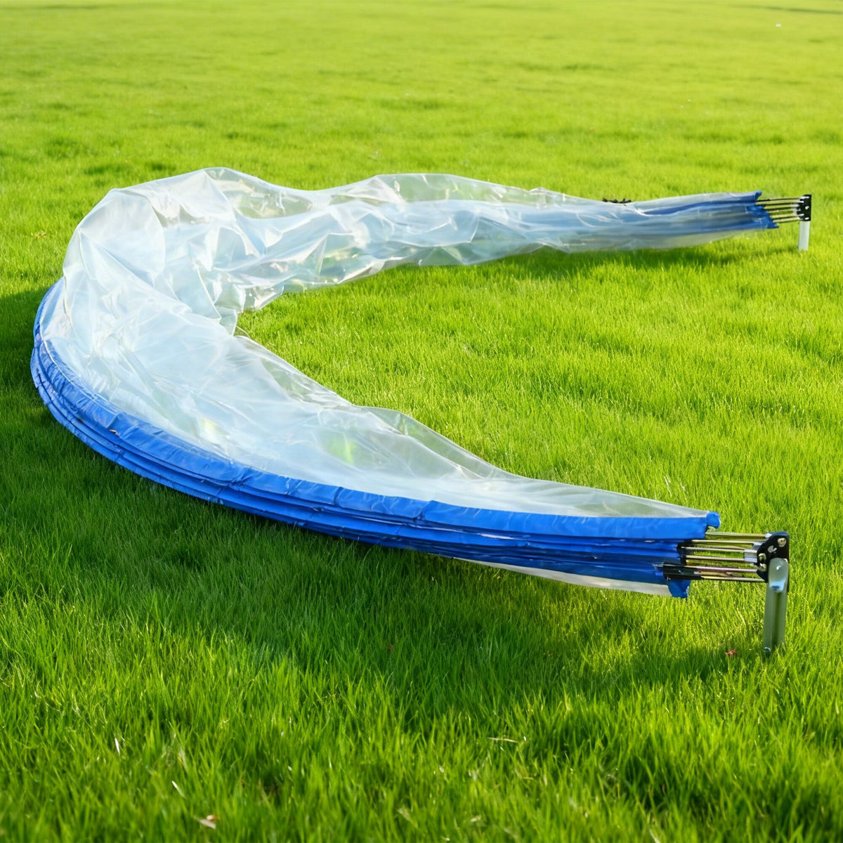 18ft Ground-Mounted Retractable Pool Cover, PVC Film Fiberglass Rod Pool Fence, Outdoor Pool Accessories, Suitable for 17.7FT and smaller Round Pools