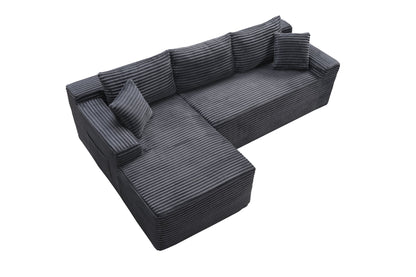 94.5" Cloud Modular Sectional Sofa Couch with L-Shape Chaise, Modern Minimalist Upholstered Couches, Deep Seat Corner Couch – Model W5515P479903