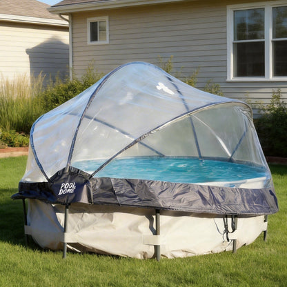 15 FT Round Multifunctional All Weather Cover Pool Dome Enclosure for Outdoor Pools, Compatible Clean & Warm Water, Suitable for 15 foot Round Frame Pools