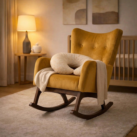 Alistair Yellow Velvet Rocking Chair