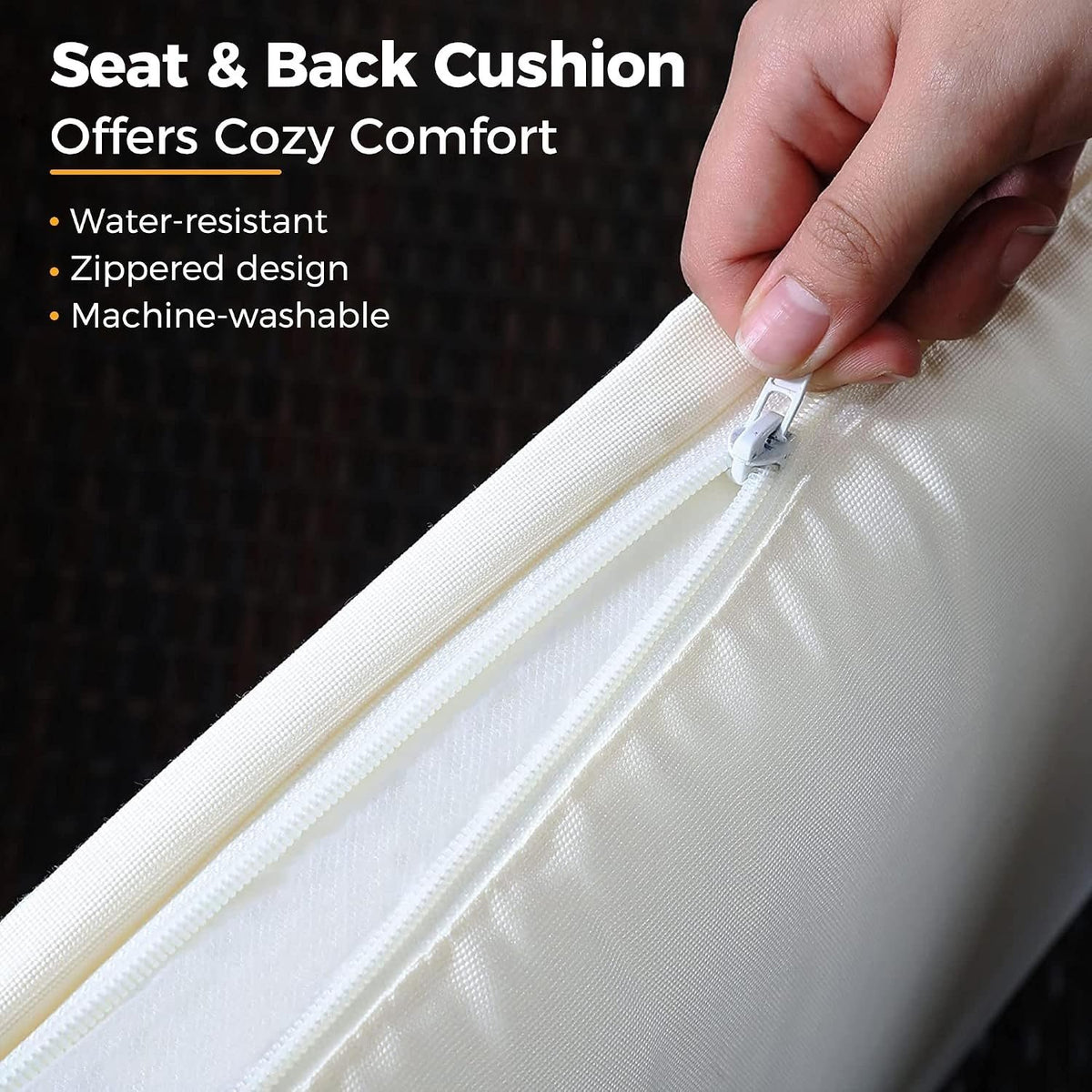 7 Piece Outdoor Wicker Patio Furniture Set, Rattan Sofa and Chairs with Coffee Table and Ottomans, Iron Frame, Brown Rattan, Beige Cushions, All-Weather