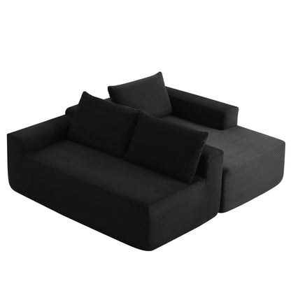 104" Cloud Sectional Sofa with L-Shape Chaise and Side Pockets, Modern Modular Design, with side pockets, Upholstered Couch