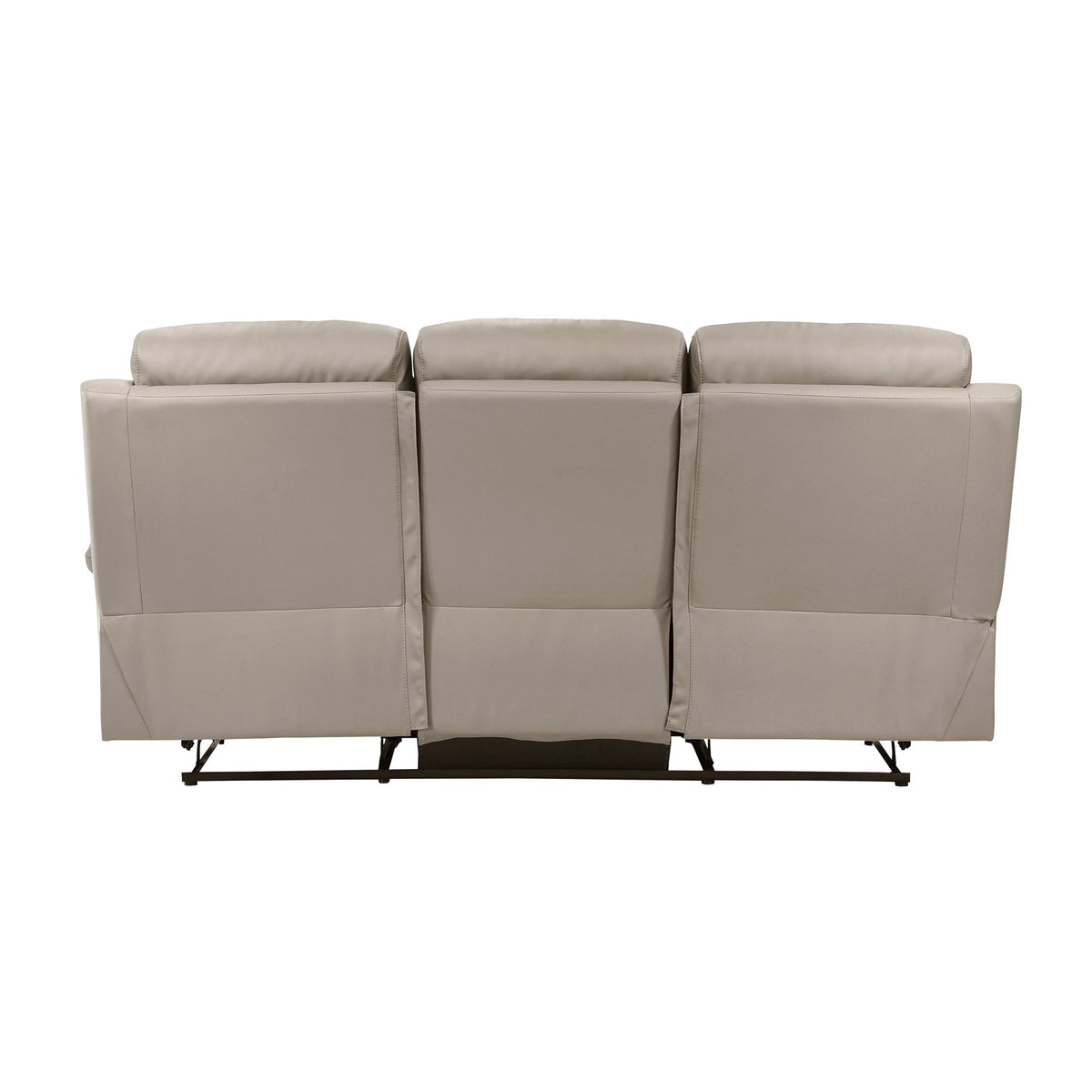 3-Seater Reclining Sofa Latte Leather Upholstered Plush Comfort Cushioning Modern Living Room Furniture 1pc