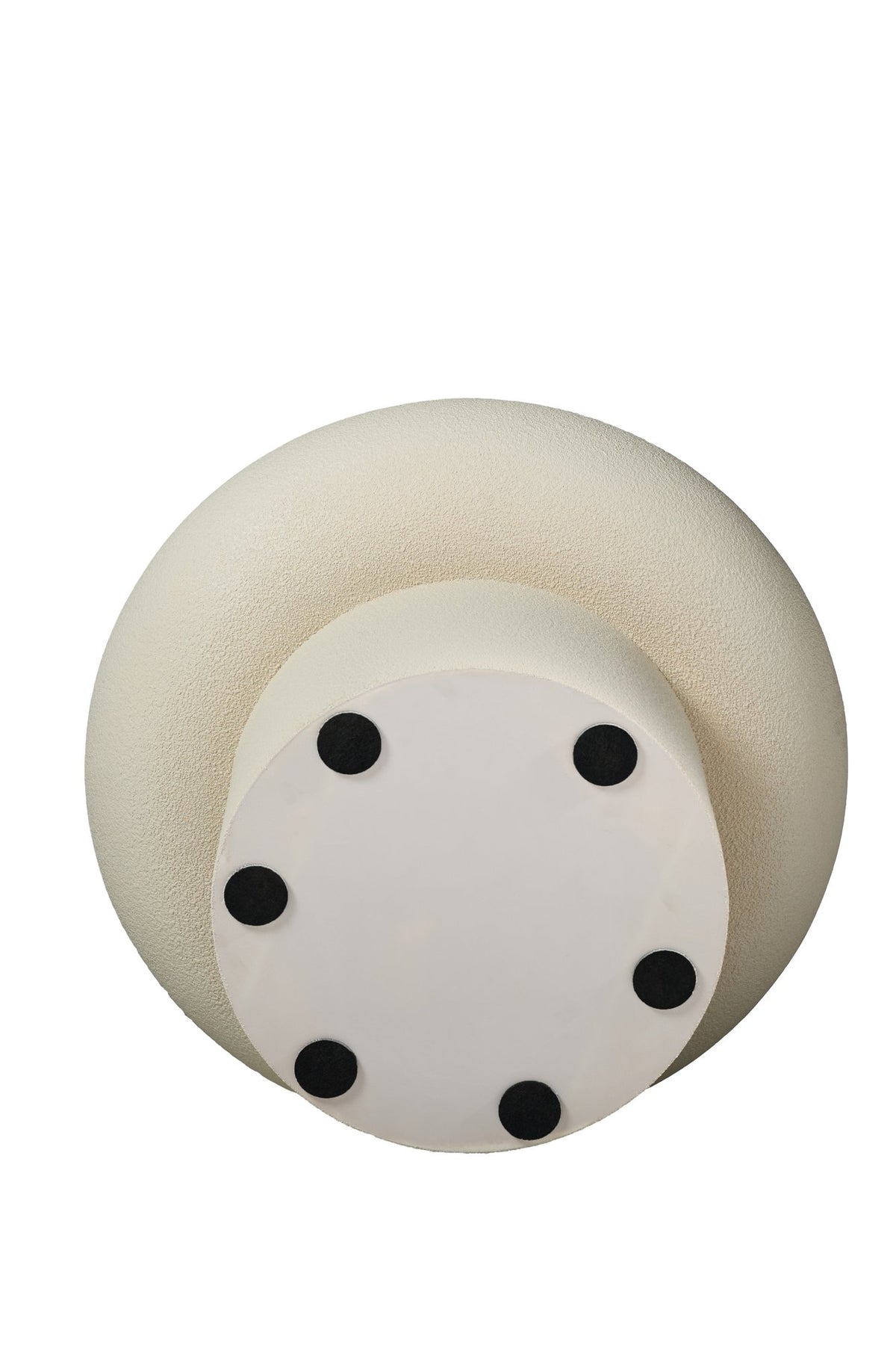 31.50''×31.50''×17.72'' Modern Side Table, Cream Textured Round Mushroom Fiberglass Accent Table for Living Room & Office, No Assembly Required.