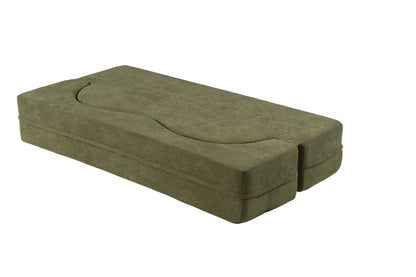 2-in-1 Folding Sofa Bed with Pillow, Twin Sleeper Sofa, Floor & Futon Loveseat Couch, Foam Folding Mattress Sleeper for Living Room, Guest Use, Office, Apartment, No Assembly Required,Green