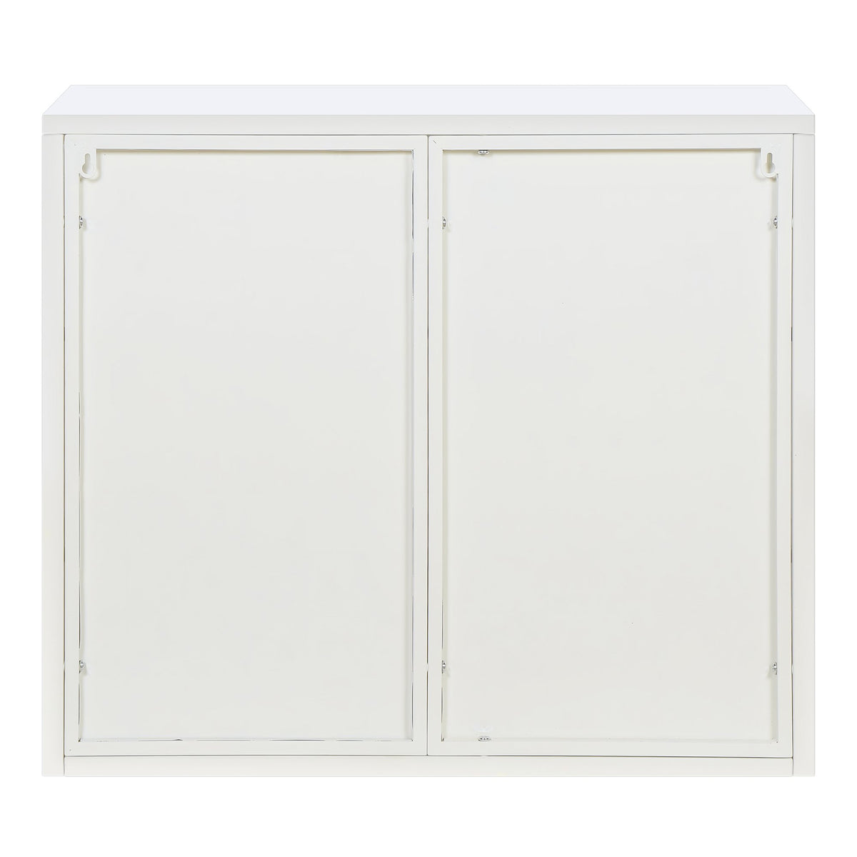27.56"Glass Doors Modern Two-door Wall Cabinet with Featuring Three-tier Storage for Entryway Living Room Bathroom Dining Room,White(same sku:W757119328)