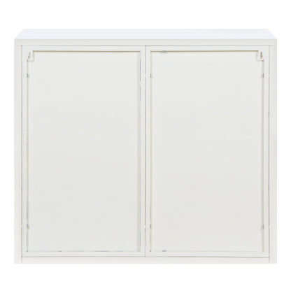 27.56"Glass Doors Modern Two-door Wall Cabinet with Featuring Three-tier Storage for Entryway Living Room Bathroom Dining Room,White(same sku:W757119328)